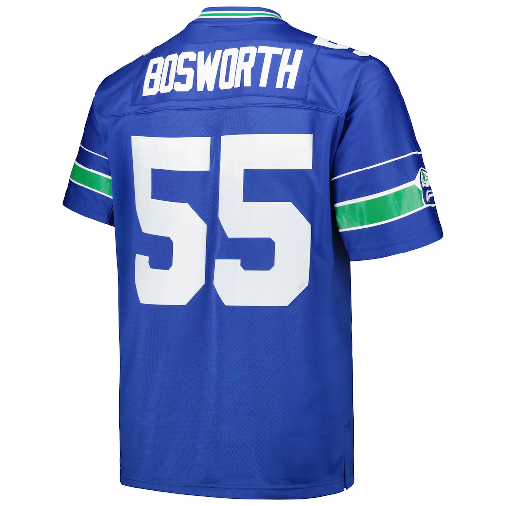 STECN S.Seahawks #55 Brian Bosworth Mitchell & Ness Royal Big & Tall 1987 Legacy Retired Player Stitched Puhic Jersey
