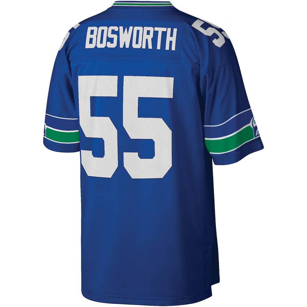 STECN S.Seahawks #55 Brian Bosworth Mitchell & Ness Royal Legacy Replica Jersey