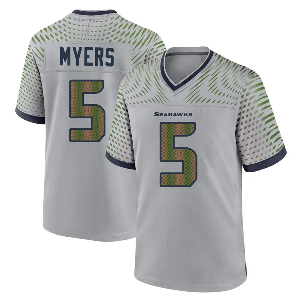 STECN S.Seahawks #5 Jason Myers Player Grey 2025 Rivalries Collection Home Game Stitched Jerseys