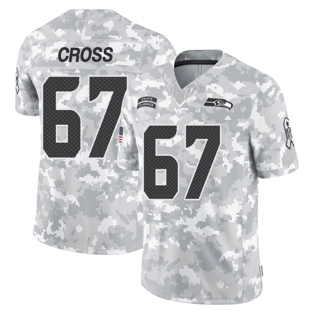 STECN S.Seahawks #67 Charles Cross Player Arctic Camo Limited Salute To Service Home Game Stitched Jerseys