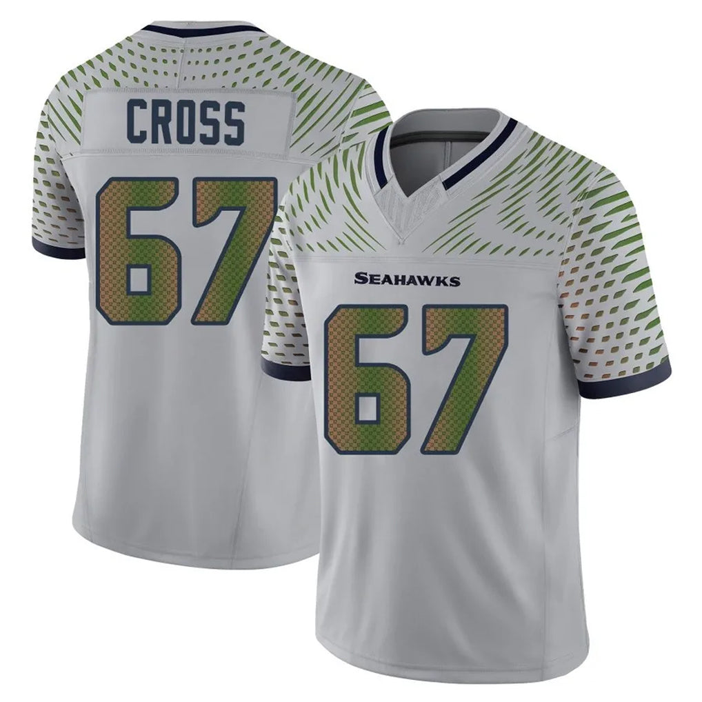 STECN S.Seahawks #67 Charles Cross Player Grey Limited 2025 Rivalries Collection Home Game Stitched Jerseys