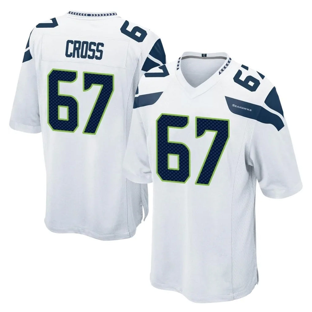 STECN S.Seahawks #67 Charles Cross Player White Home Game Stitched Jerseys