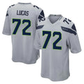 STECN S.Seahawks #72 Abraham Lucas Player Gray Home Game Stitched Jerseys
