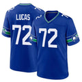STECN S.Seahawks #72 Abraham Lucas Player Royal Throwback Home Game Stitched Jerseys