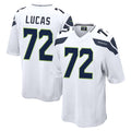 STECN S.Seahawks #72 Abraham Lucas Player White Home Game Stitched Jerseys
