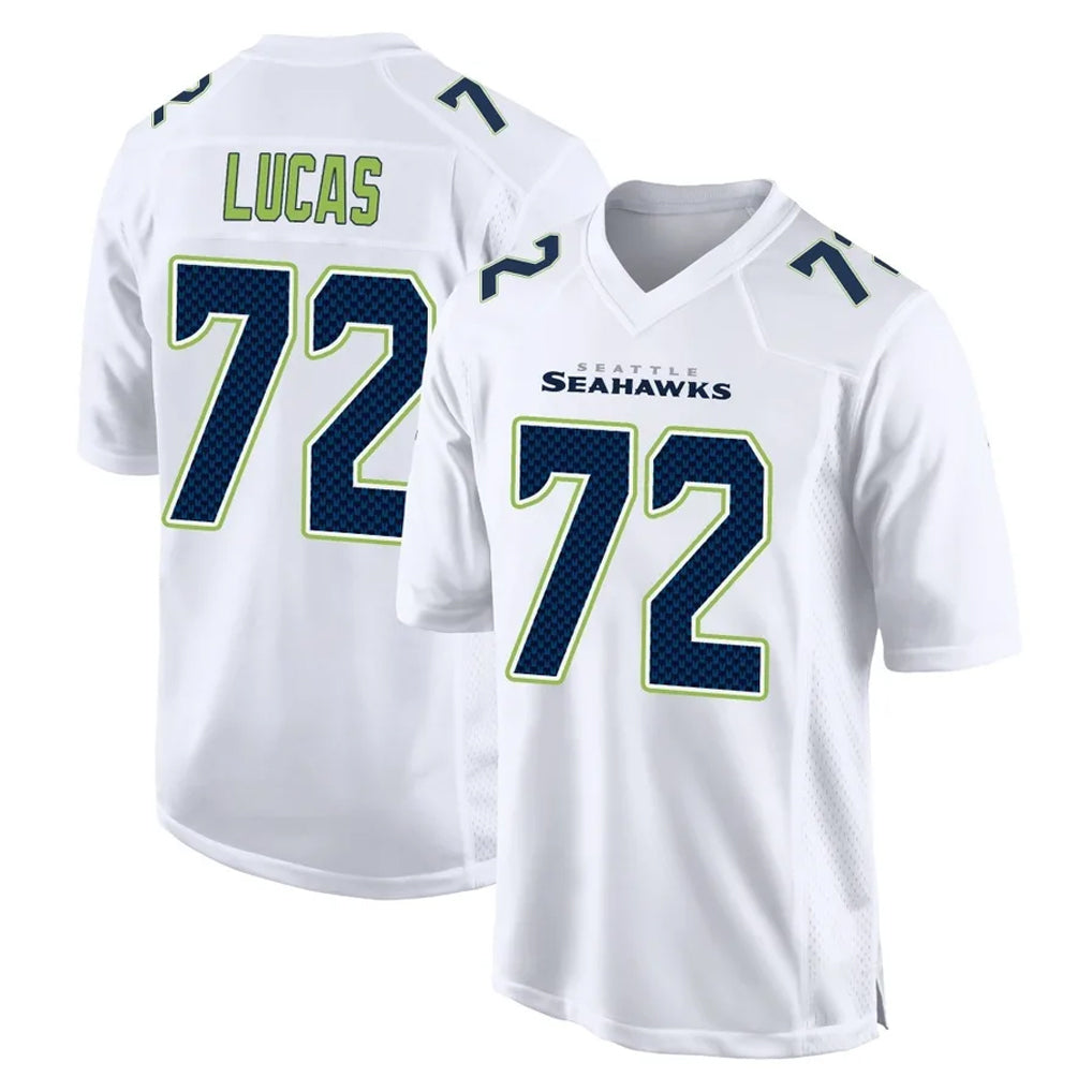 STECN S.Seahawks #72 Abraham Lucas Player White Tundra Fashion Home Game Stitched Jerseys