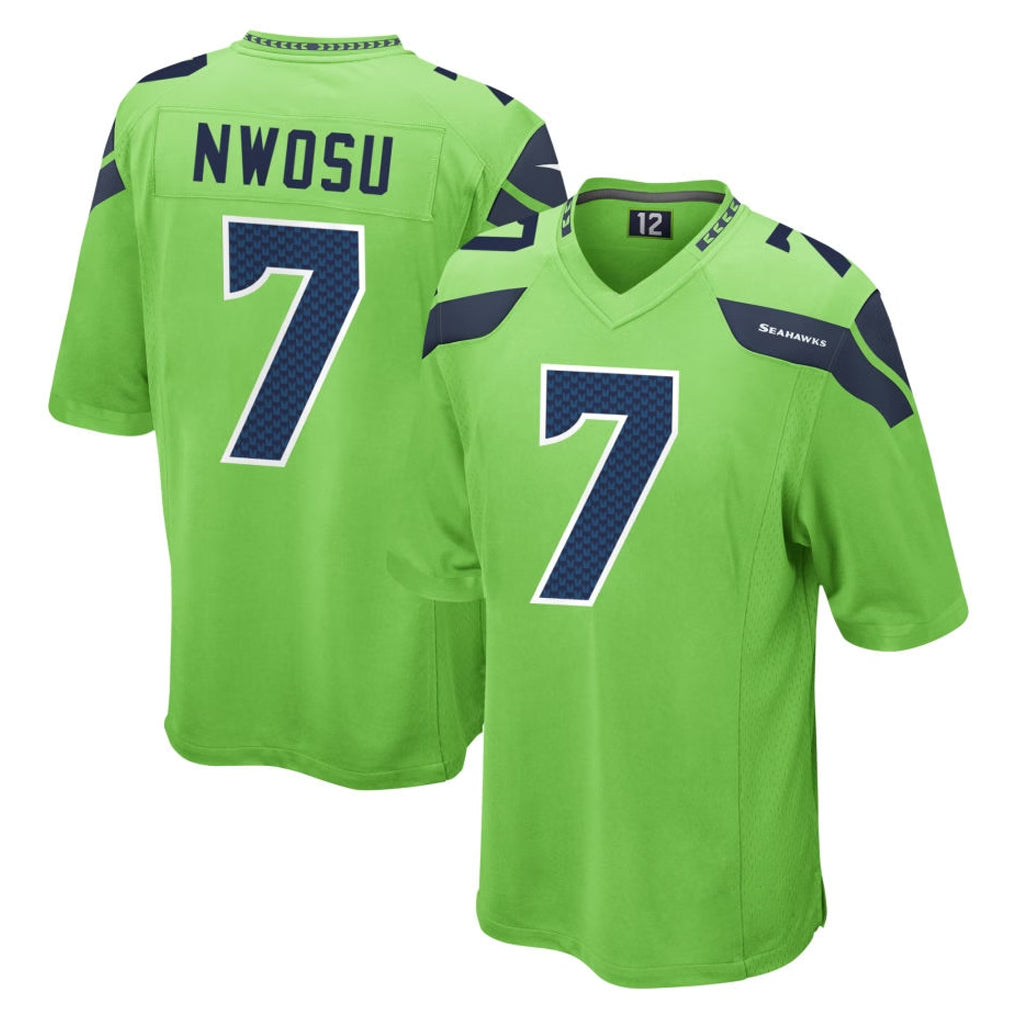 STECN S.Seahawks #7 Uchenna Nwosu Player Green Home Game Stitched Jerseys