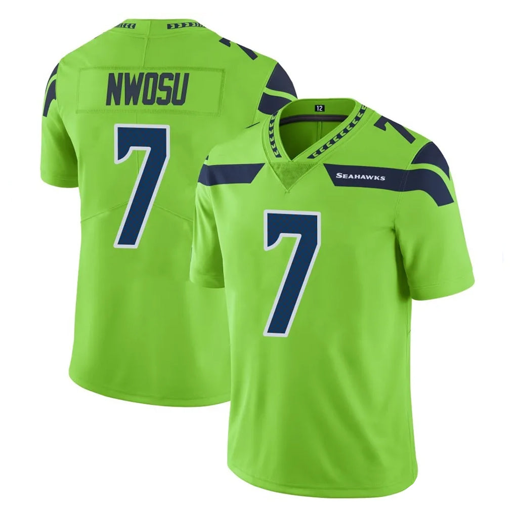 STECN S.Seahawks #7 Uchenna Nwosu Player Green Limited Color Rush Home Game Stitched Jerseys