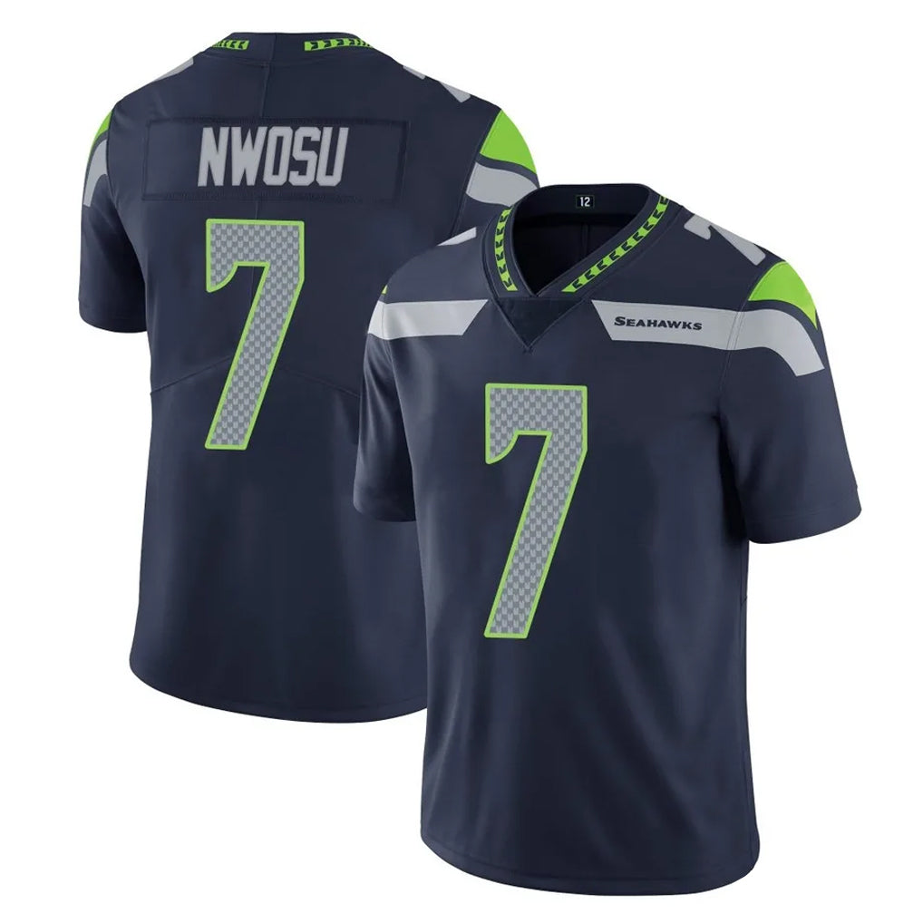 STECN S.Seahawks #7 Uchenna Nwosu Player Navy Limited Vapor Untouchable Home Game Stitched Jerseys