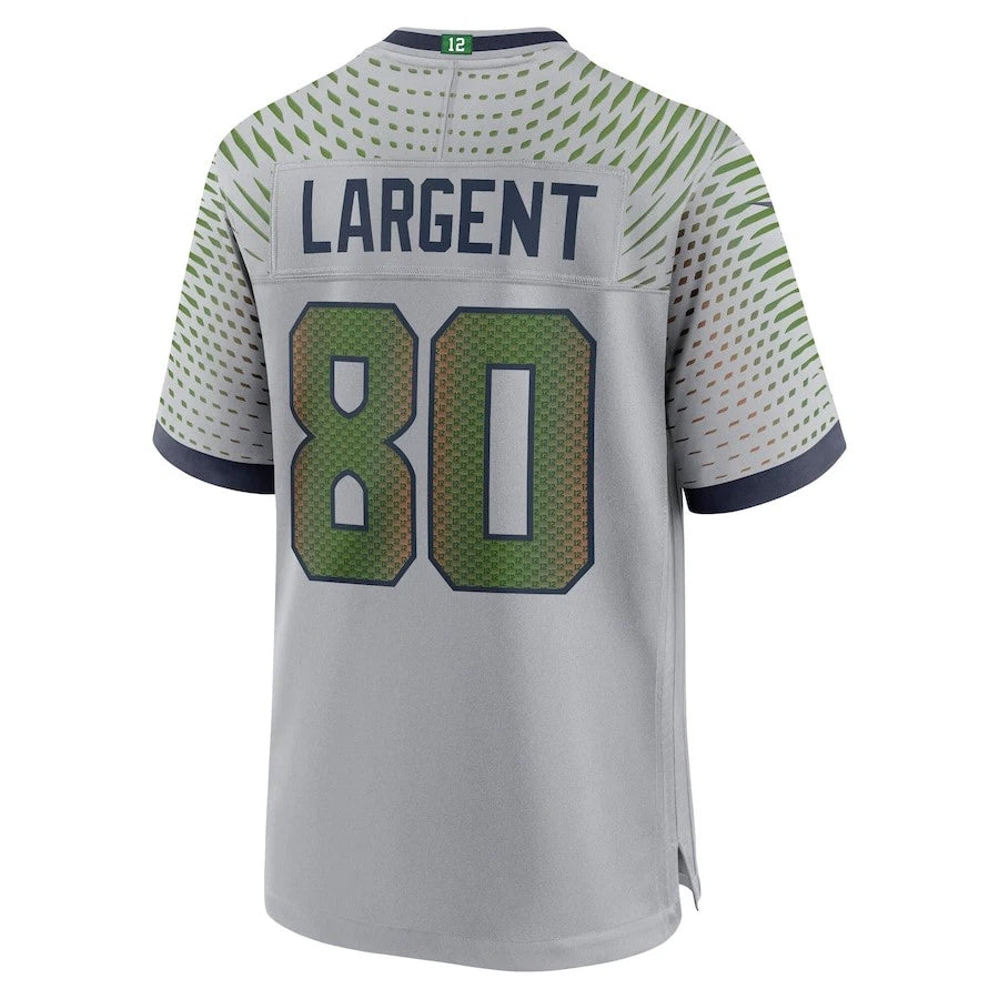 STECN S.Seahawks #80 Steve Largent Player Wolf Gray Rivalries Collection Game Stitched Jerseys