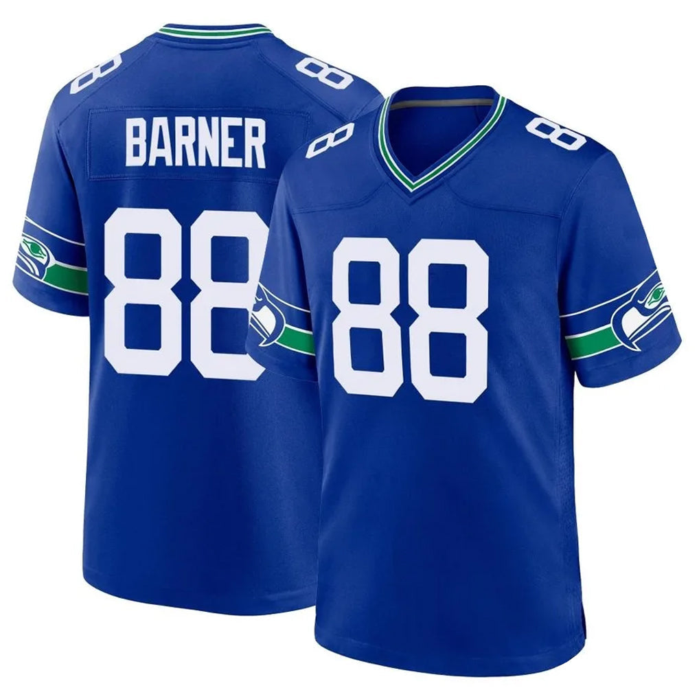 STECN S.Seahawks #88 AJ Barner Player Royal Throwback Home Game Stitched Jerseys