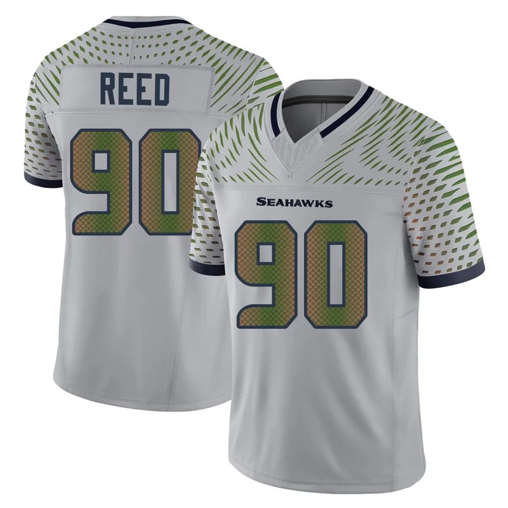 STECN S.Seahawks #90 Jarran Reed Player Grey Limited 2025 Rivalries Collection Home Game Stitched Jerseys