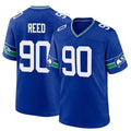 STECN S.Seahawks #90 Jarran Reed Player Royal Throwback Home Game Stitched Jerseys