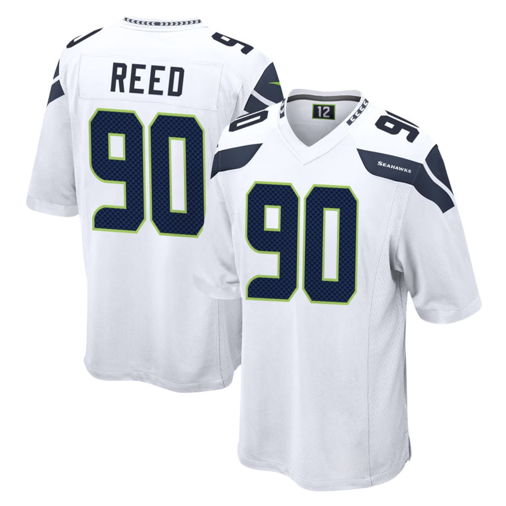 STECN S.Seahawks #90 Jarran Reed Player White Home Game Stitched Jerseys