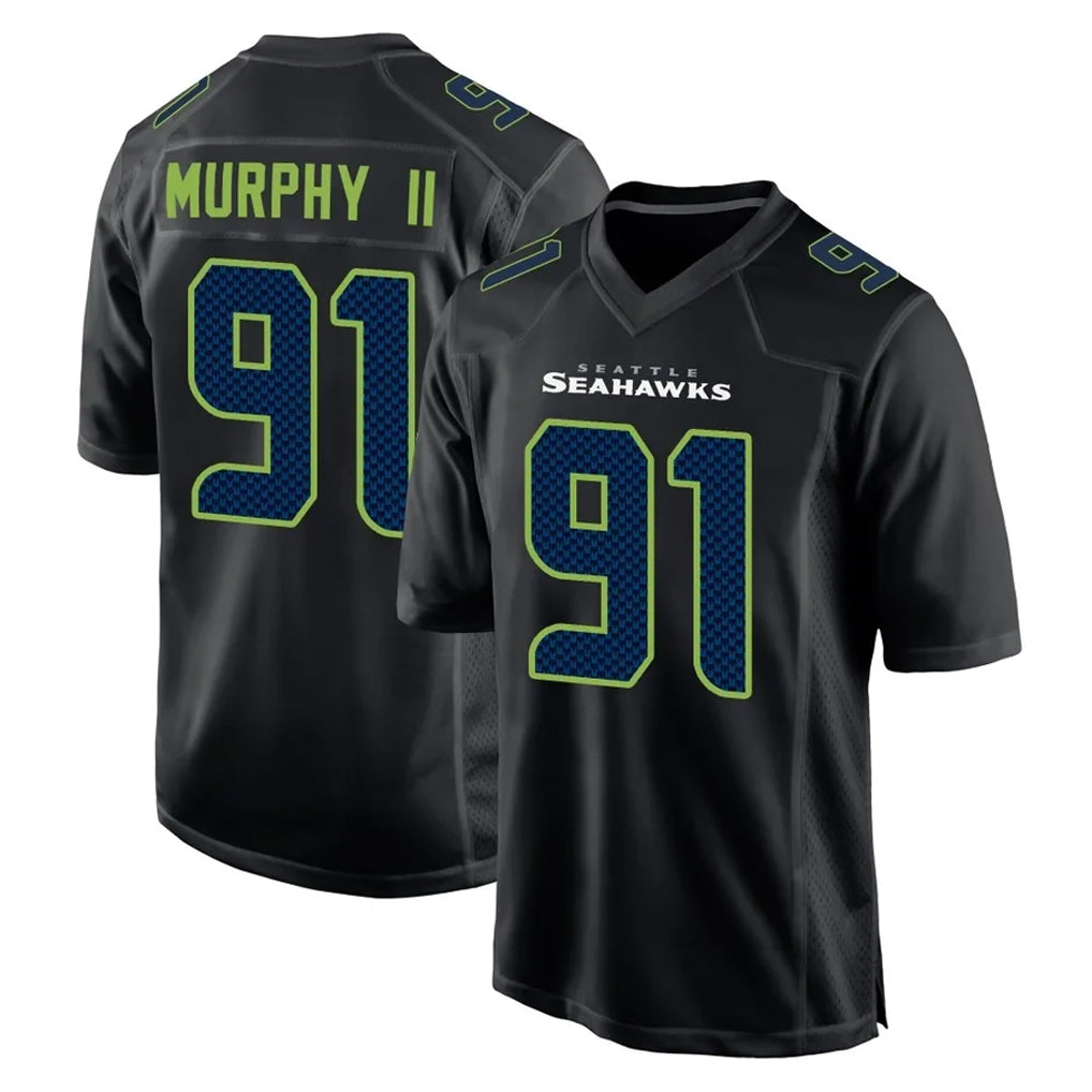 STECN S.Seahawks #91 Byron Murphy II Player Black Limited Fashion Home Game Stitched Jerseys