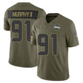 STECN S.Seahawks #91 Byron Murphy II Player Olive 2025 Salute To Service Limited Home Game Stitched Jerseys
