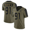 STECN S.Seahawks #91 Byron Murphy II Player Olive Salute To Service Limited Game Stitched Jerseys