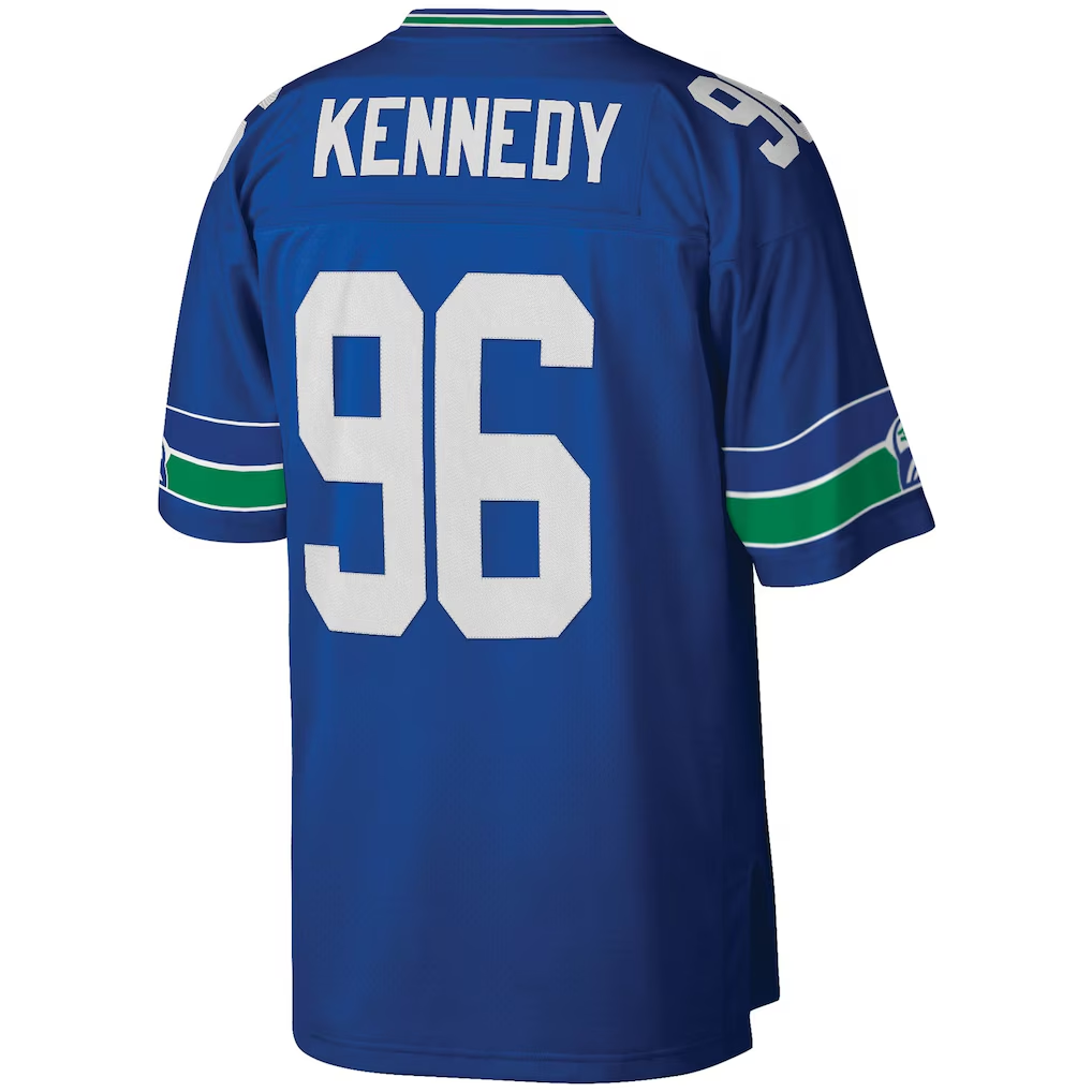 STECN S.Seahawks #96 Cortez Kennedy Mitchell & Ness Royal Legacy Replica Jersey