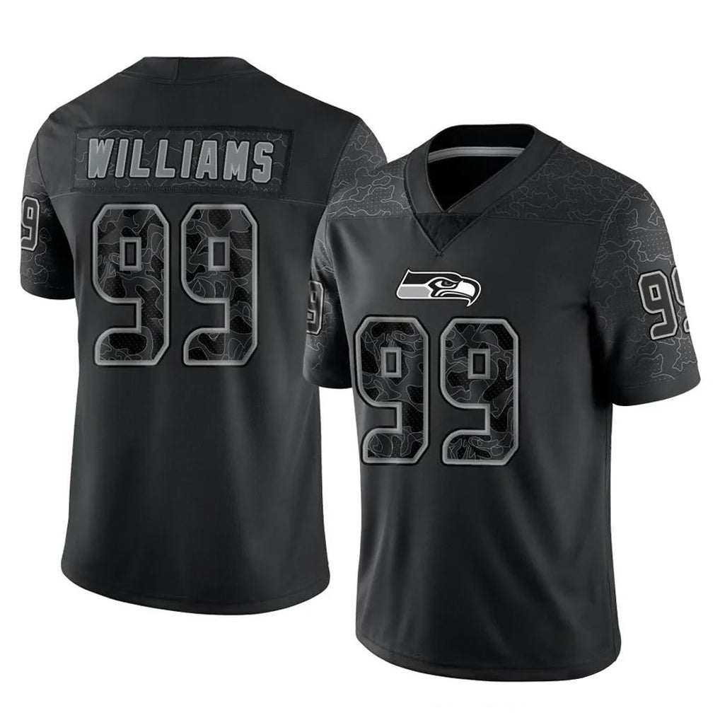 STECN S.Seahawks #99 Leonard Williams Player Black Limited Reflective Home Game Stitched Jerseys