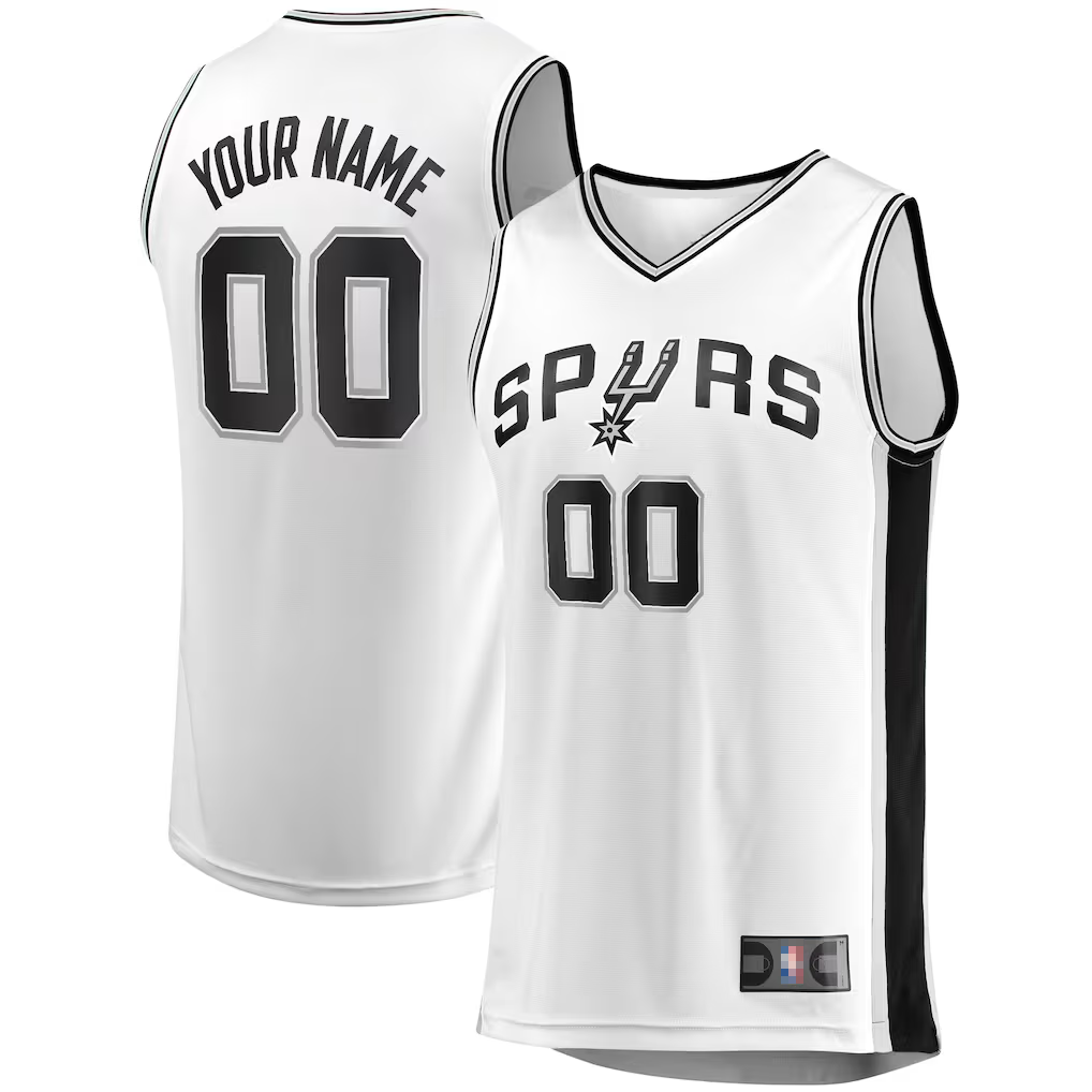 STECN SA.Spurs Fanatics White Fast Break Custom Replica Jerseys - Association Edition