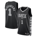 STECN SA.Spurs #1 Victor Wembanyama Black Swingman Jerseys - Statement Edition