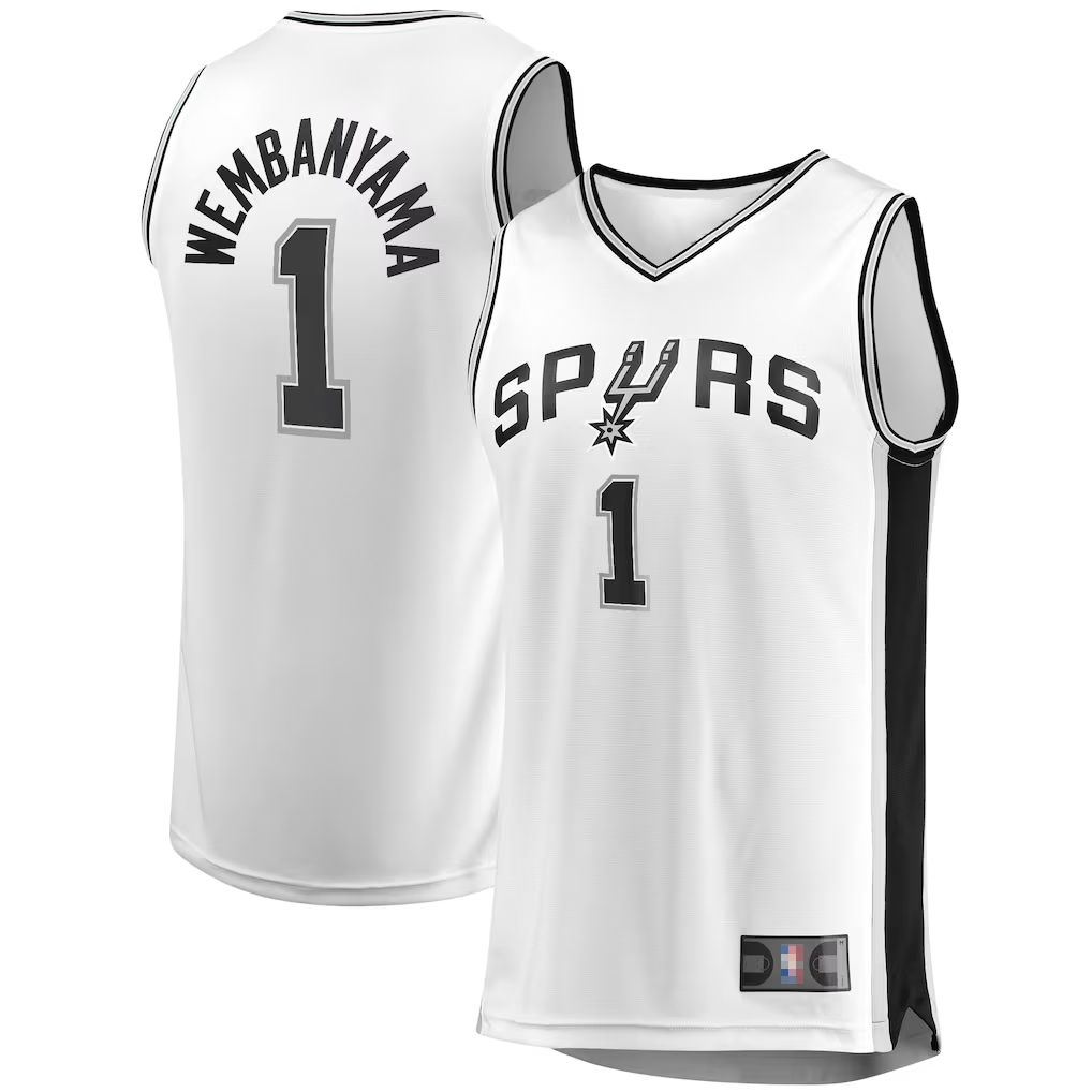 STECN SA.Spurs #1 Victor Wembanyama Fanatics White Fast Break Replica Player Jerseys - Association Edition
