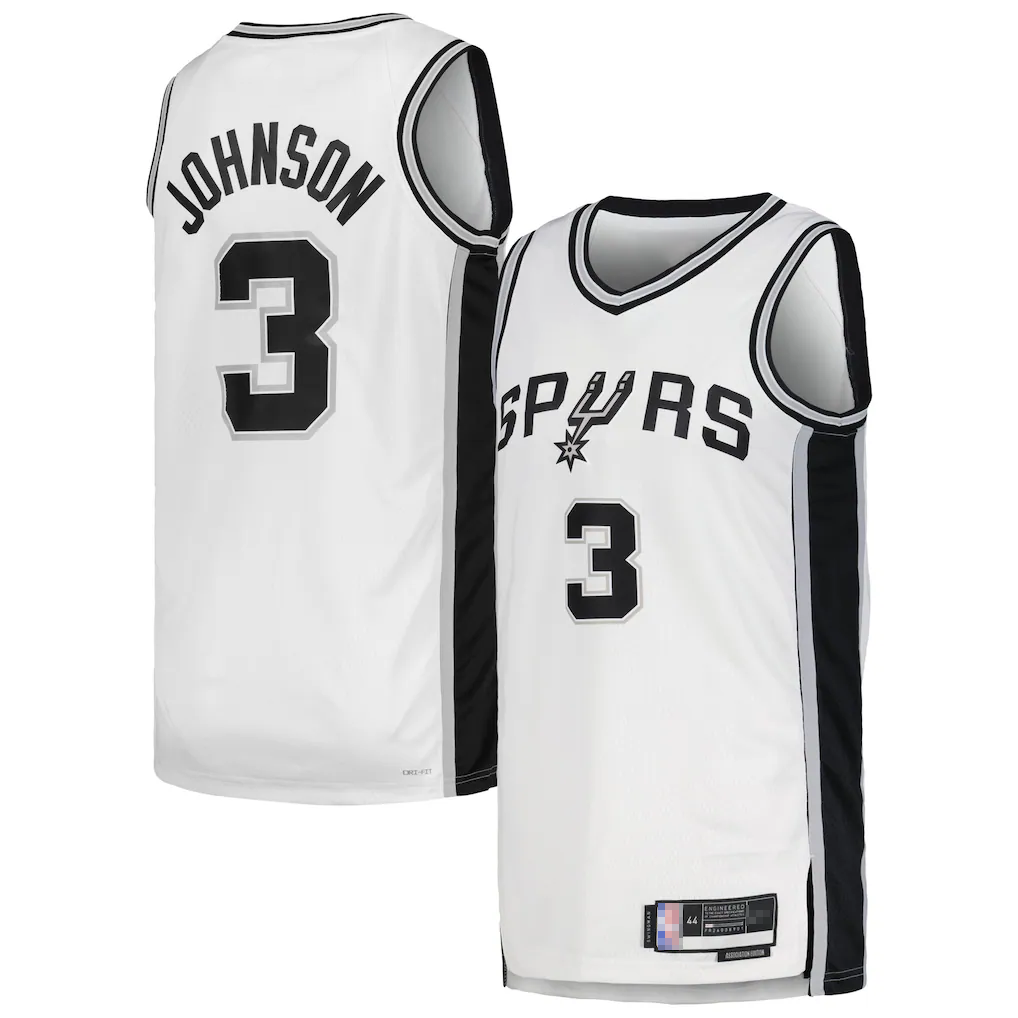 STECN SA.Spurs #3 Keldon Johnson White Swingman Jerseys - Association Edition