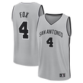 STECN SA.Spurs #4 De'Aaron Fox Fanatics Silver Fast Break Jerseys - Statement Edition
