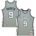 STECN SA.Spurs #9 Tony Parker Mitchell & Ness Gray Hall of Fame Class of 2023 Throwback Swingman Jerseys