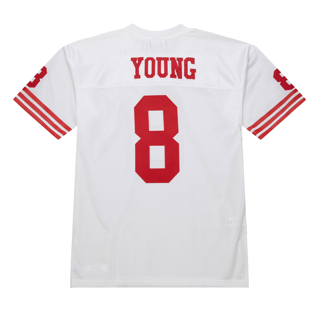 STECN SF.49ers 1994 #8 Steve Young Mitchell & Ness White Authentic Throwback Retired Player Stitched Puhic Jersey