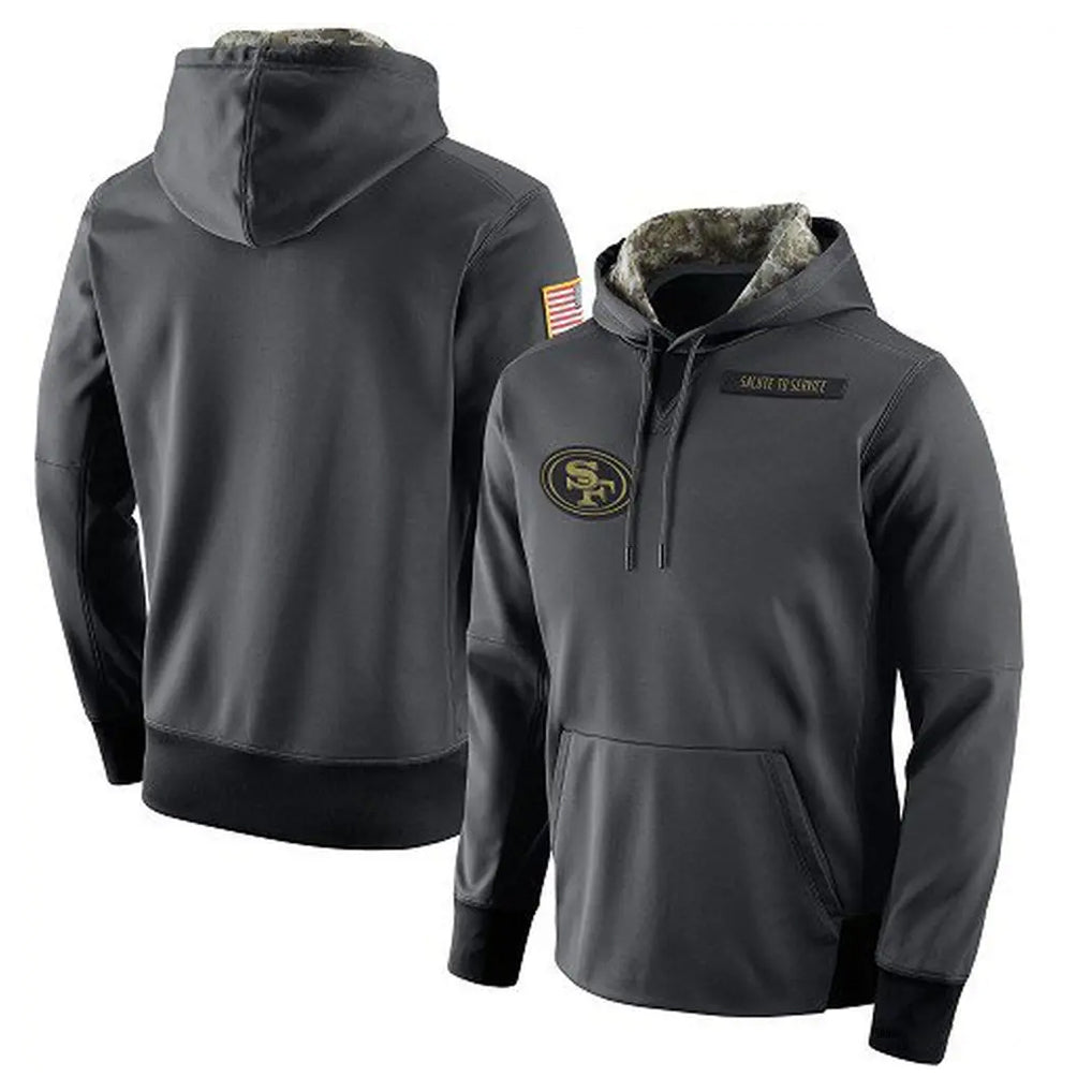 STECN SF.49ers Anthracite Pullover Hoodies Home Game Blank Player Stitched Jerseys