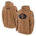 STECN SF.49ers Brown Limited Salute to Service Pullover Hoodies Game Blank Player Stitched Jerseys