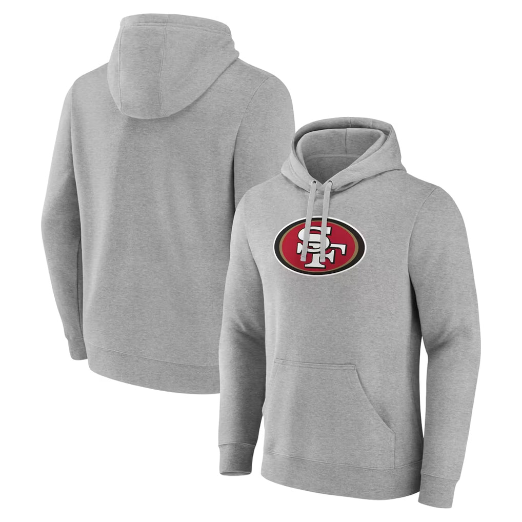 STECN SF.49ers Gray LOGO Pullover Hoodies Home Game Blank Player Stitched Jerseys