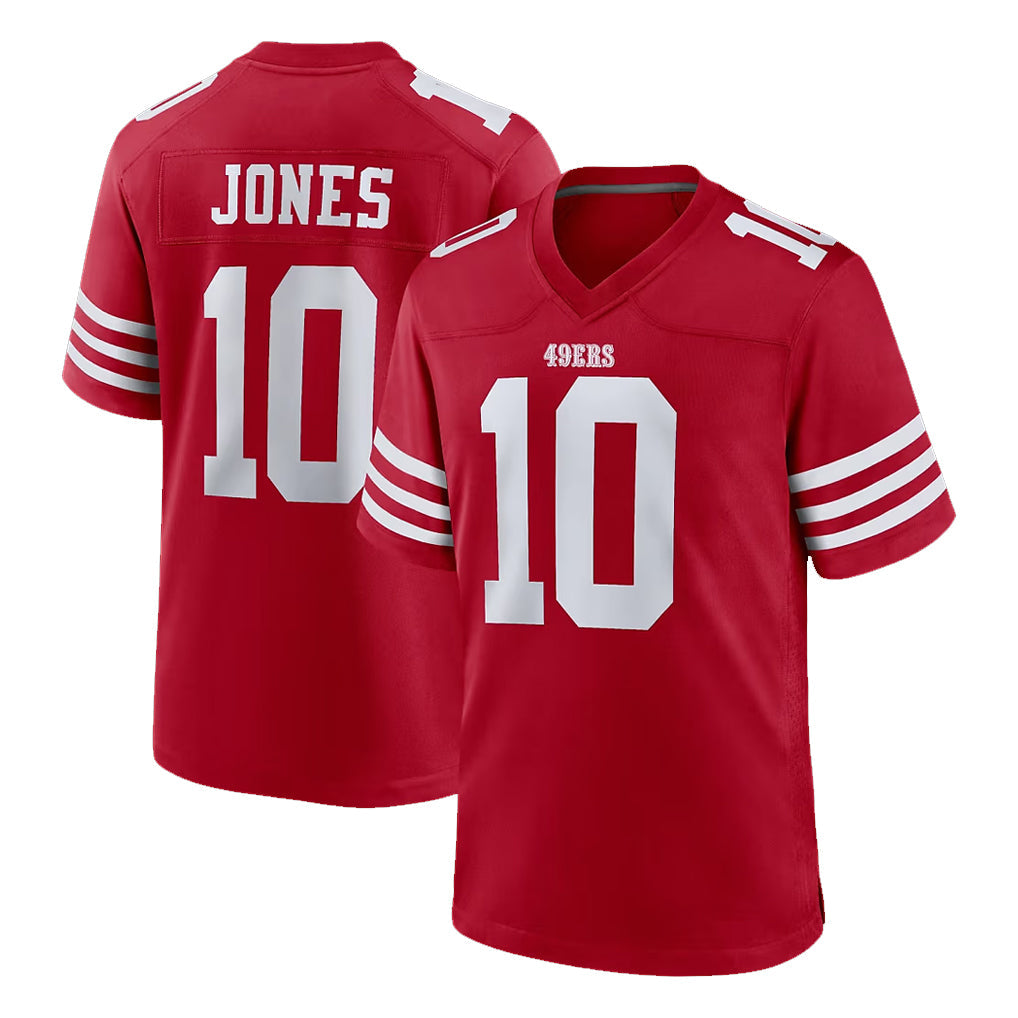 STECN SF.49ers #10 Mac Jones Player Red Game Home Stitched Jerseys