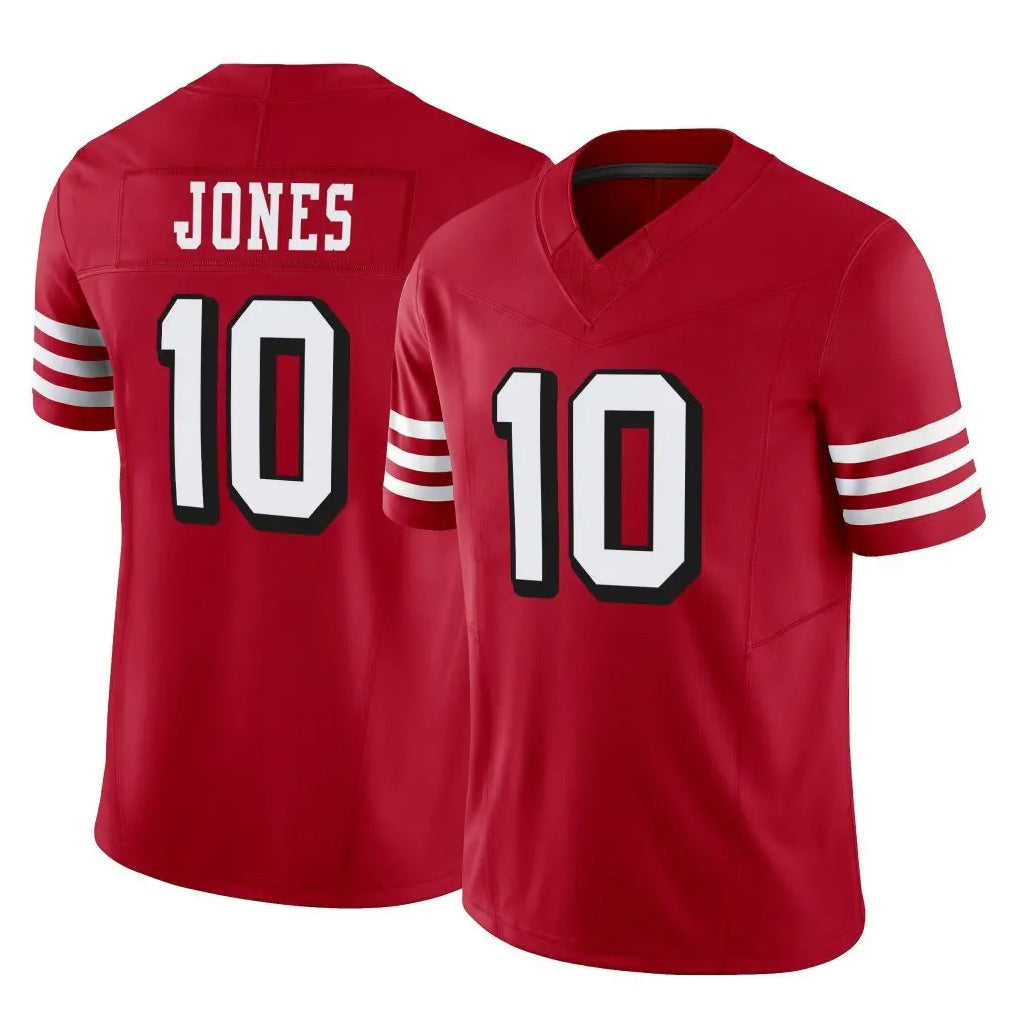 STECN SF.49ers #10 Mac Jones Player Red Limited Alternate Vapor F.U.S.E. Home Game Stitched Jerseys