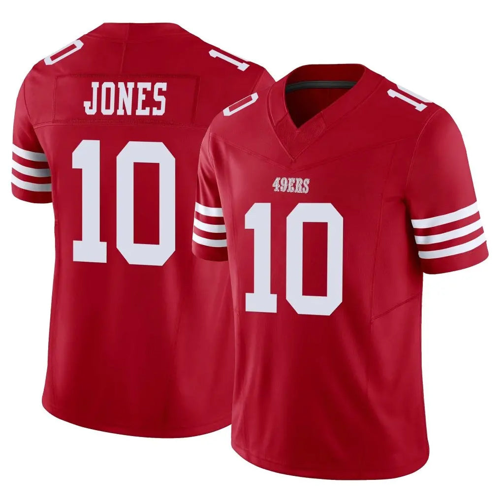 STECN SF.49ers #10 Mac Jones Player Red Limited Vapor F.U.S.E. Home Game Stitched Jerseys