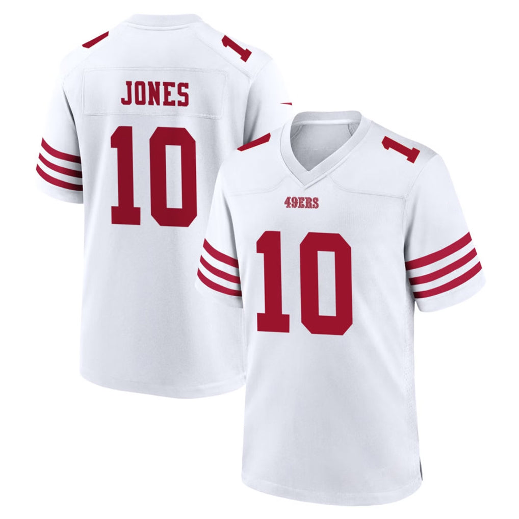 STECN SF.49ers #10 Mac Jones Player White Game Home Stitched Jerseys