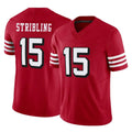 STECN SF.49ers #15 De'Zhaun Stribling Player Red Limited Alternate Vapor F.U.S.E. Home Game Stitched Jerseys
