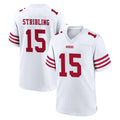 STECN SF.49ers #15 De'Zhaun Stribling Player White Game Home Stitched Jerseys