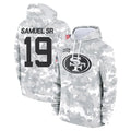 STECN SF.49ers #19 Deebo Samuel Sr. Player Arctic Camo Limited Salute to Service Pullover Hoodies Game Stitched Jerseys