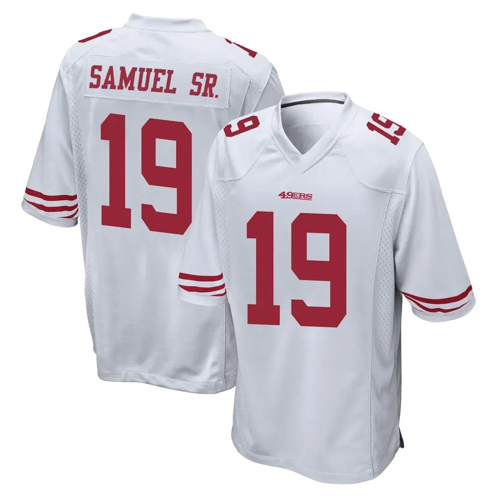 STECN SF.49ers #19 Deebo Samuel Sr. Player White Home Game Stitched Jerseys