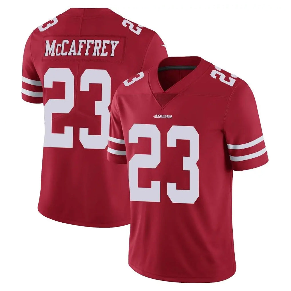STECN SF.49ers #23 Christian McCaffrey Player Red Limited Vapor Untouchable Home Game Stitched Jerseys