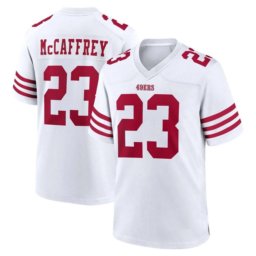 STECN SF.49ers #23 Christian McCaffrey Player White Game Home Stitched Jerseys