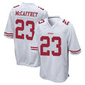 STECN SF.49ers #23 Christian McCaffrey Player White Home Game Stitched Jerseys