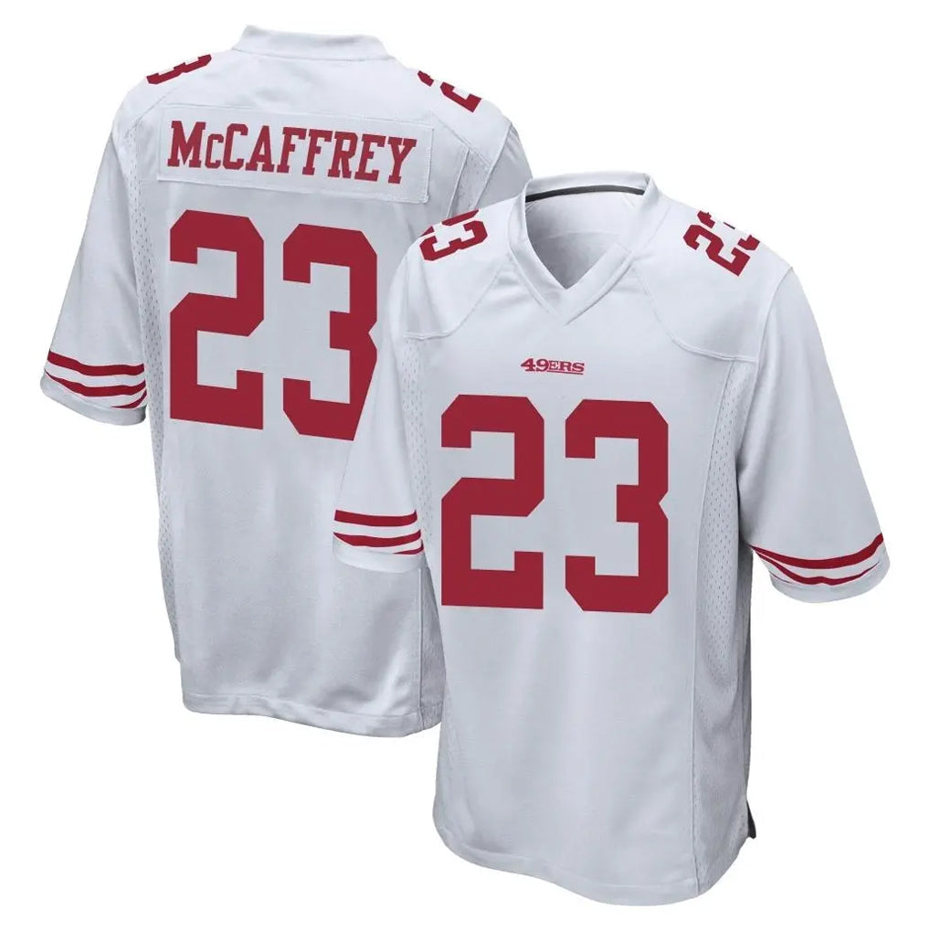 STECN SF.49ers #23 Christian McCaffrey Player White Home Game Stitched Jerseys