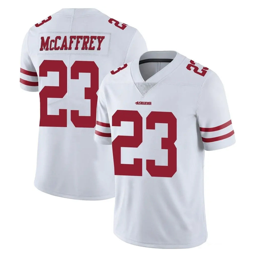 STECN SF.49ers #23 Christian McCaffrey Player White Limited Vapor Untouchable Home Game Stitched Jerseys