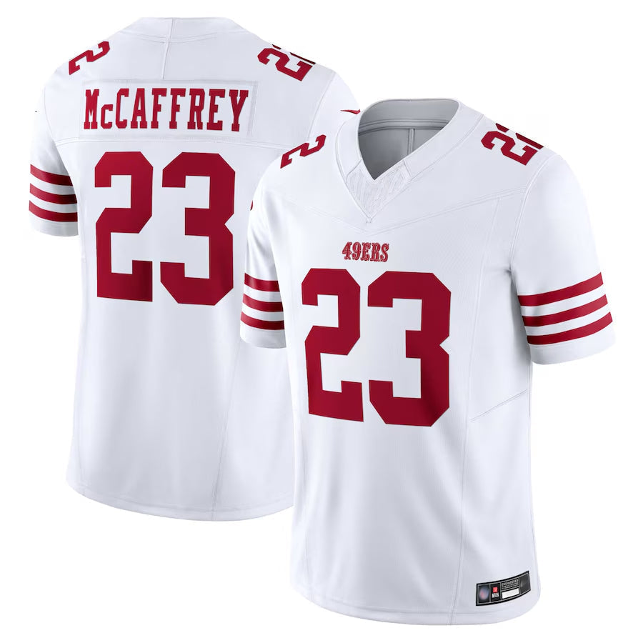 STECN SF.49ers #23 Christian McCaffrey Player White Vapor F.U.S.E. Limited Stitched Jerseys