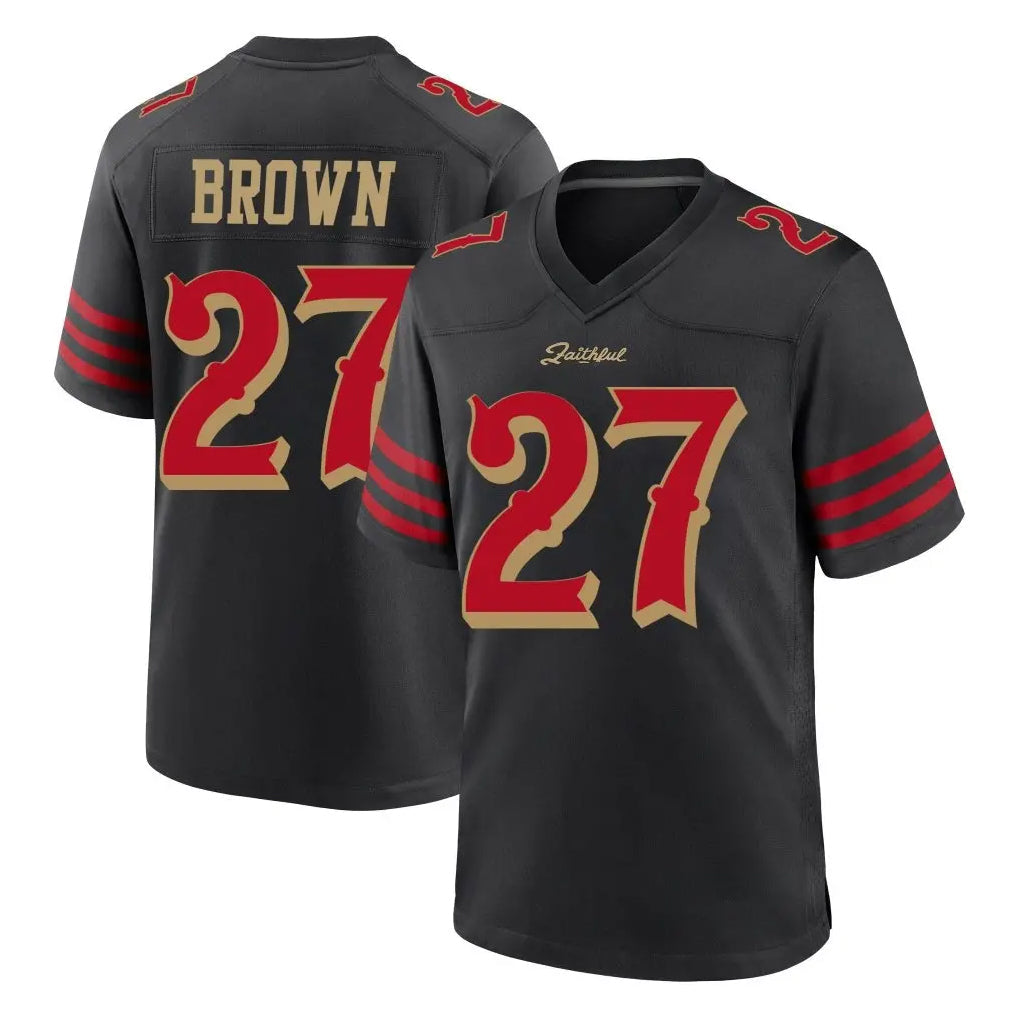 STECN SF.49ers #27 Ji'Ayir Brown Player Black Rivalries Collection Home Game Stitched Jerseys