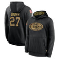 STECN SF.49ers #27 Ji'Ayir Brown Player Black Salute to Service Sideline Performance Pullover Hoodies Home Game Stitched Jerseys