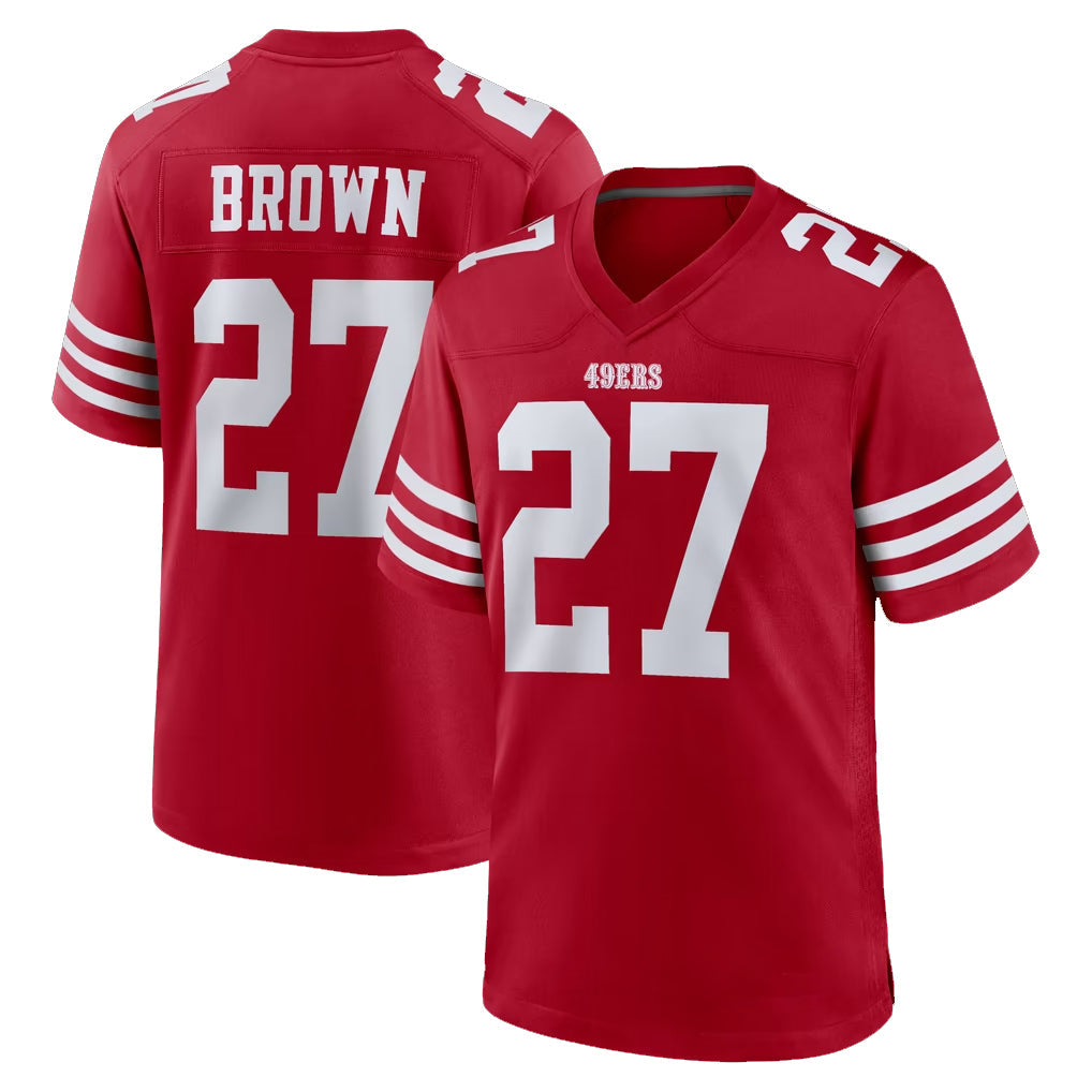 STECN SF.49ers #27 Ji'Ayir Brown Player Red Game Home Stitched Jerseys